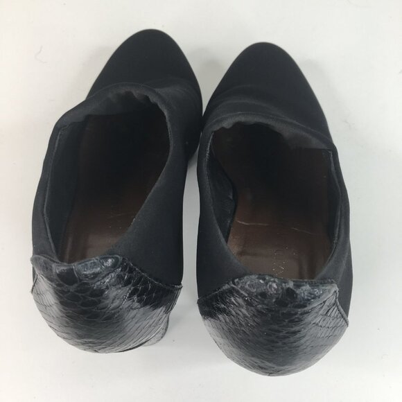 Donald J Pliner Evelyn Snakeskin Leather Platform Black Ankle Booties Size  6M - Picture 7 of 11